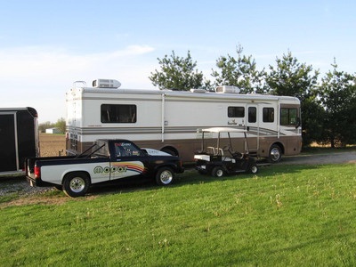 Bounder RV-trailer-drag truck & golfcart