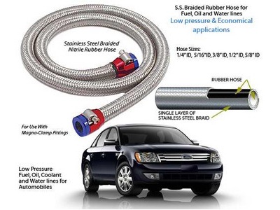 Stainless steel braided rubber hose