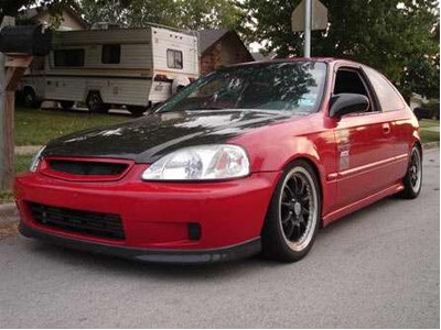1996 EK9 Civic Hatch Candy Apple Red Drunk