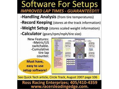 Racers Leading Edge Setup Software