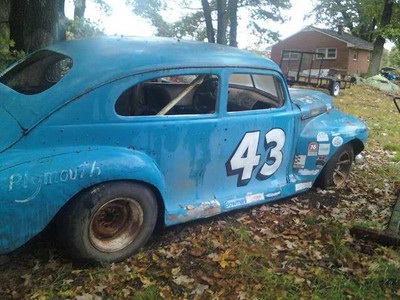 1947 ply vintage race car,,blue #43