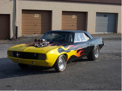 1969 Camaro Blown SBC alky injected 4.9s