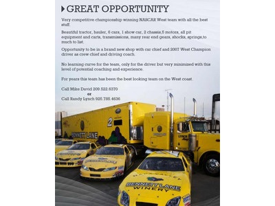 Wining NASCAR West Team for sale