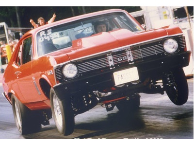 1970 Nova 10.5" tire drag car - roller